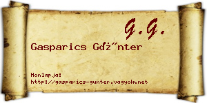 Gasparics Günter névjegykártya